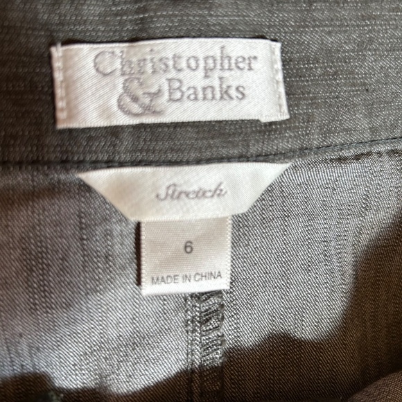 Christopher & Banks Skirt Pencil Stretch Midi Gray/Olive Green Women's Size 6 - Picture 6 of 6